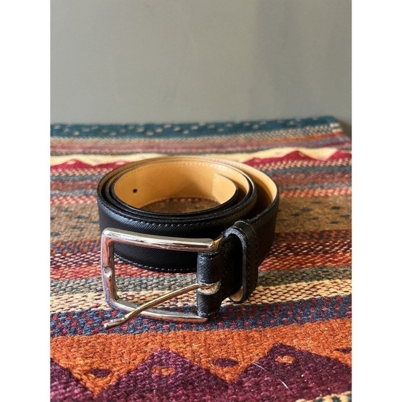 Desanto Made In Italy Black Leather Mens Belt READ BELOW - Picture 1 of 6